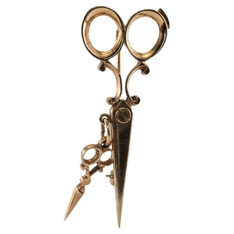 Scissors Brooch Pin 14k Pink Gold Hairstylist Hairdresser Vintage For Sale At 1stdibs