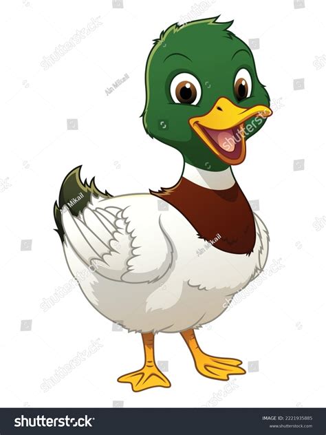 Little Mallard Duck Cartoon Animal Illustration Stock Vector Royalty