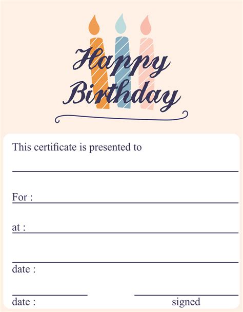 Happy Birthday Gift Certificate