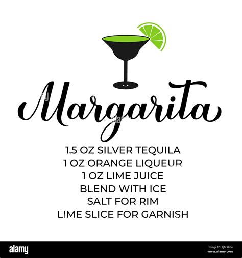 Margarita Recipe How To Make Margaritas Party Bar Sign Vector