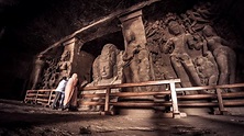 Elephanta Caves in Bombay - temple complex of Shiva