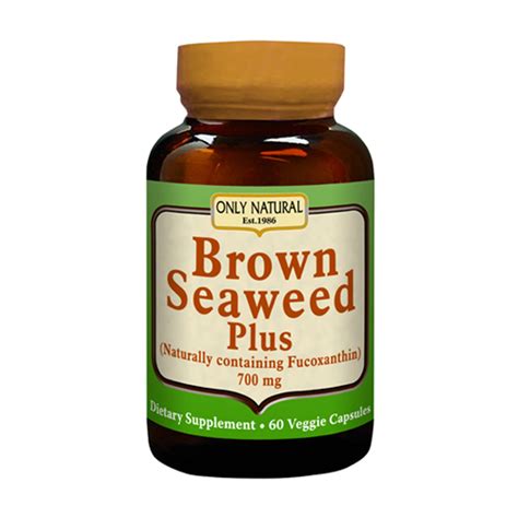 Only Natural Brown Seaweed Plus Vegetarian Capsules 700 Mg 60 Ea