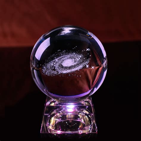 3d Laser Carving Galaxy Crystal Ball Miniature Model Crystal Craft Ball
