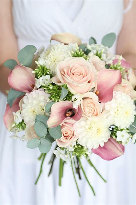 Pink And Cream Wedding Bouquet With Roses Wedding Uk