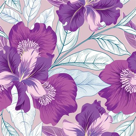 Floral Seamless Pattern Flower Background Garden Texture Stock
