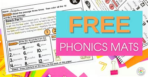 Free Phonics Worksheets Bút Chì Xanh