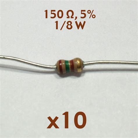 150 Ohm 5 18 Watt Axial Resistor 10 Pcs Nos