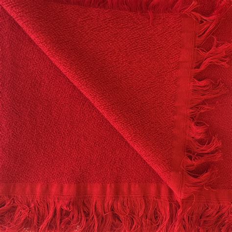 Texture Solid Red Merino Wool Fringed Throw The Oriole Mill