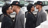 Lewis Hamilton puckers up for kiss with singer Janelle ...