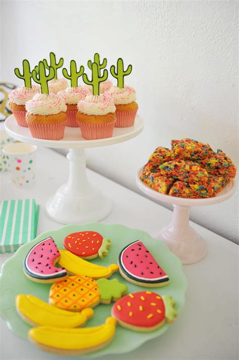 Colorful Modern Cactus And Fruit Kids Party Best Friends For Frosting