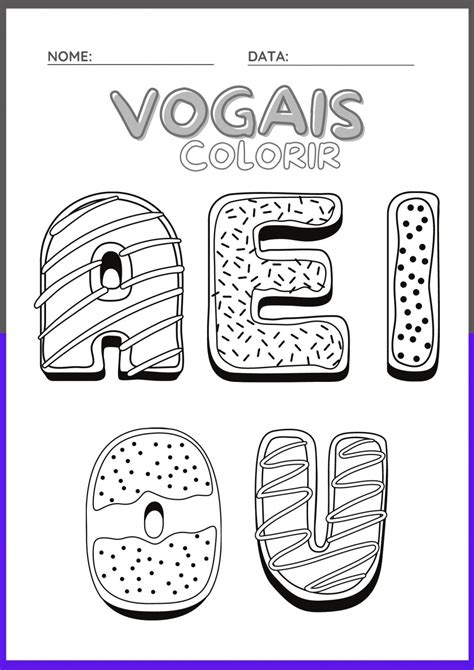 Fichas Com Vogais Ilustradas Para Colorir — SÓ Escola