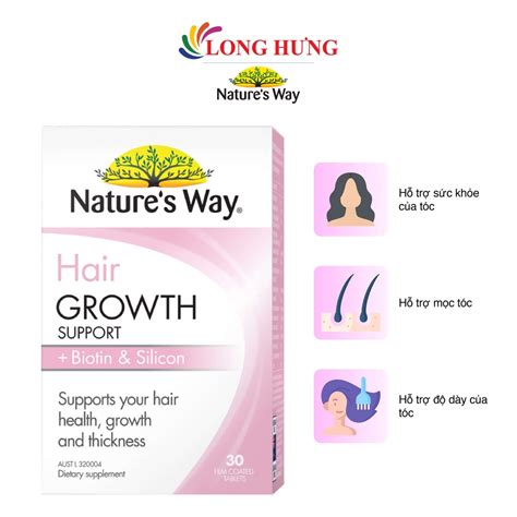 Viên Uống Natures Way Hair Growth Support Biotin And Silicon Hỗ Trợ