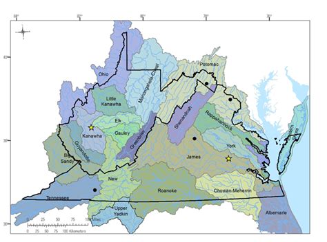 Major River Basins In Virginia And West Virginia Us Geological Survey