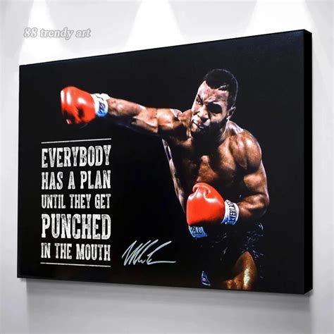 Motivational Canvas Paiting Everybody Has A Plan Till They Get Punched