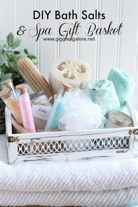 Infant tub filled with cotton balls for bubbles, johnson&johnson bath products, diapers, pajamas, pacifiers, and baby wipes. DIY Bath Salts & Spa Gift Basket - Giggles Galore | Diy ...