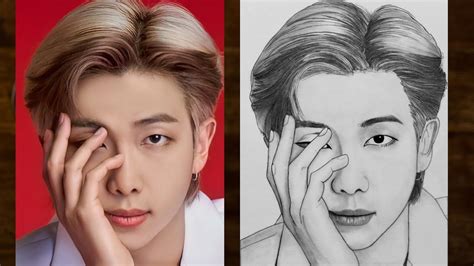 How To Draw Rm Step By Step Bts Rm Drawing Tutorial Youcandraw