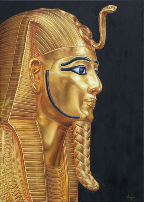 Gold Burial Mask Of King Psusennes I Painting By Peter Lamoling