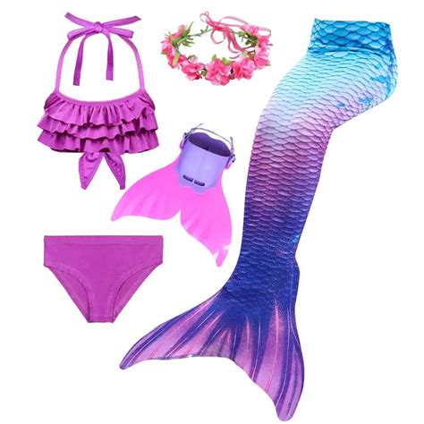 Kids Children Mermaid Tails For Swimming Mermaid Tail With Monofin
