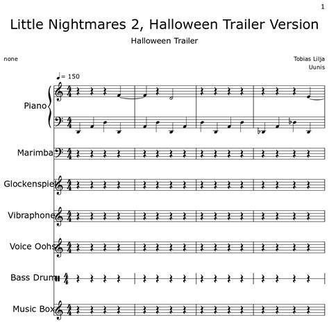 Little Nightmares 2 Halloween Trailer Version Sheet Music For Piano