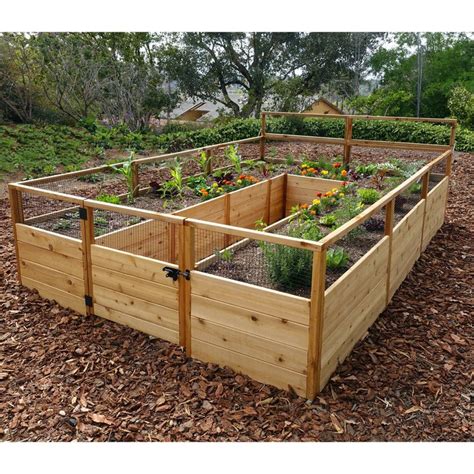 Build your own raised garden bed kit. Cedar Complete Raised Garden Bed Kit - 8' x 12' | Garden ...