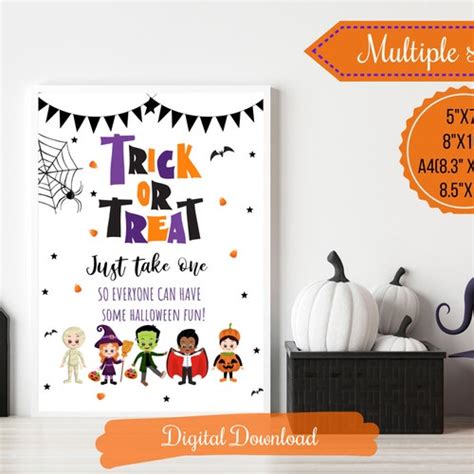 Halloween Door Sign Please Take One Party Decor Trick Or Treat Etsy