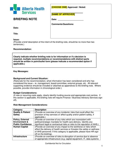 Briefing Note 9 Examples Format Pdf Examples