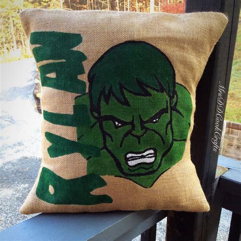 hulk-pillow,-avenger-pillow,-marvel-comic-pillow,-kids-pillow,-burlap-pillow,-custom-pillow