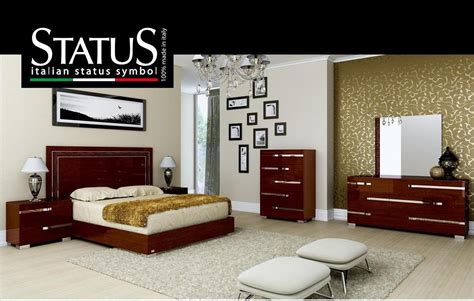 At Home Usa Volare Glossy Walnut King Bedroom Set 5pcs Modern Made In