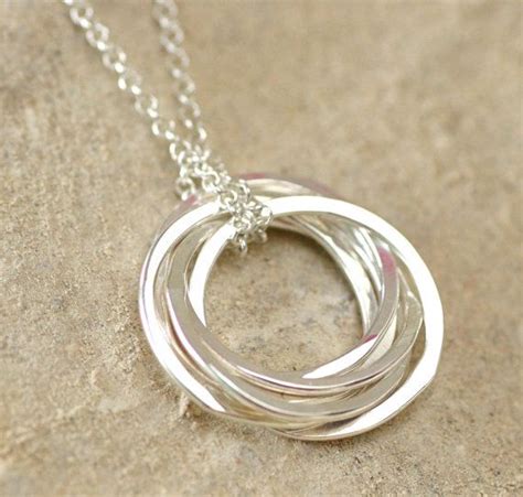 60th birthday gifts for her jewellery. 60th Birthday Necklace | Silver 6 Rings Necklace | 60th ...