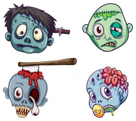 Free Vector Heads Of The Zombies