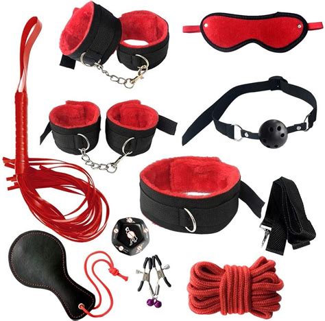 cgkuiter 10pcs adult health sex toys kit bsdm sex kits bondage handcuffs game for