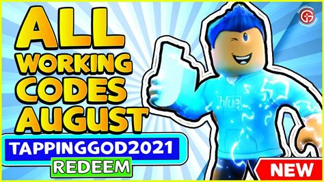 August 2021 Huge Update Tapping Gods Codes All New Roblox Codes In