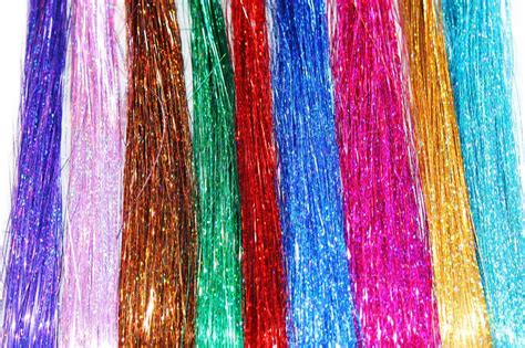 Sparkling Hot 24 Hair Tinsel 180 Strands Nine Colors