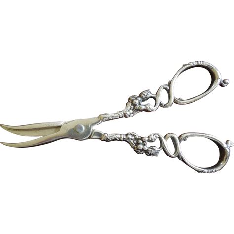Vintage Beautiful Sterling Silver Grape Scissors 6 38 L 35 Oz No
