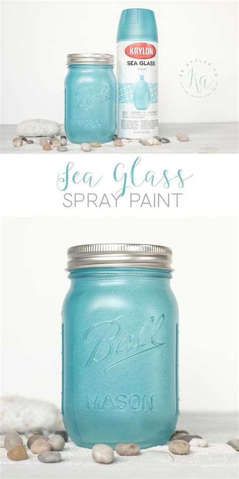 Krylon Aqua Sea Glass Spray Paint Mason Jar Diy Mason Jar Crafts Jar Crafts
