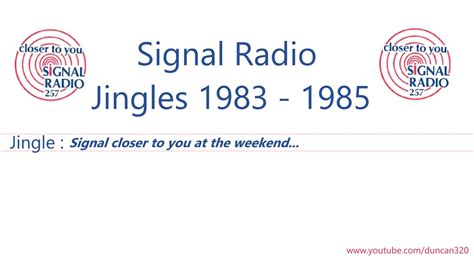 Signal Radio Jingles 1983 1985 Closer To You At The Weekend