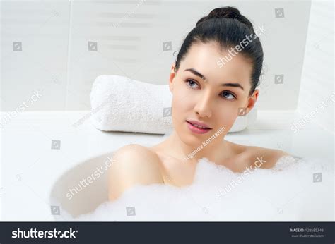 Beautiful Girl Lying Bathroom Stock Photo Shutterstock