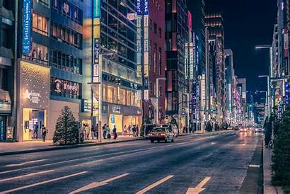 Japan Visiting Tokyo Night Ginza Road Travel