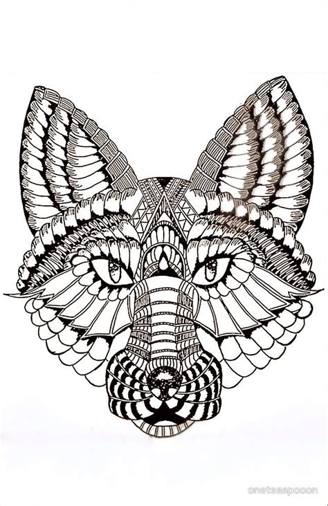 12 gorgeous mandala coloring pages: Wolf mandala zentangle | Geometric animals, Zentangle ...