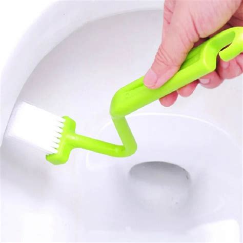 Hot Portable Toilet Brush Scrubber V Type Cleaner Cleaning Brushes With Handle Cleaning Side