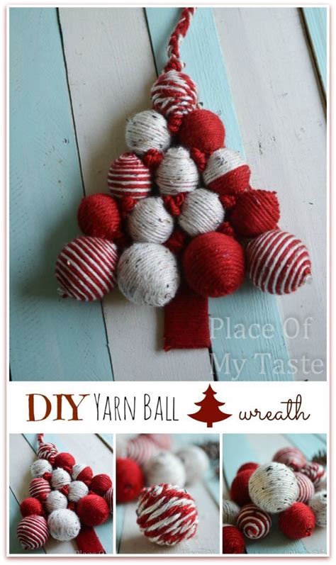 Diy Yarn Ball Christmas Tree Wreath Christmas Tree