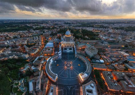 Aerial View Of St Peters Basilica Vatican City State Aaef06578