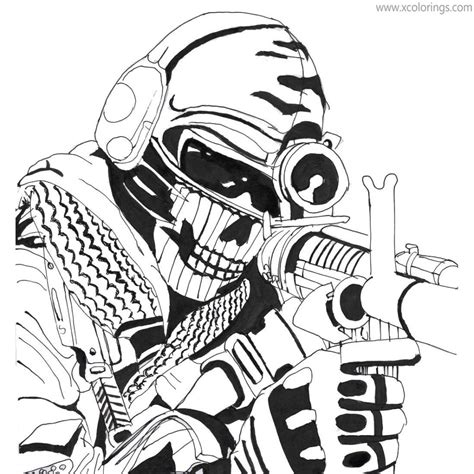 Call Of Duty Coloring Pages GHOST by birdboy100 - XColorings.com