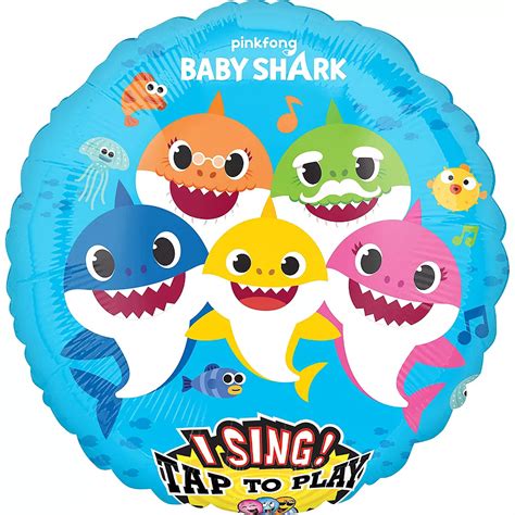 28″ Pinkfong Baby Shark Singing Foil Balloon Sprinkie Parties