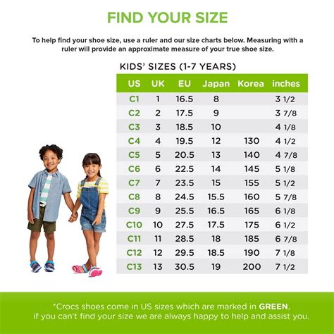 Crocs Shoe Size Chart Adult Kids Sizing Crocs 56 Off