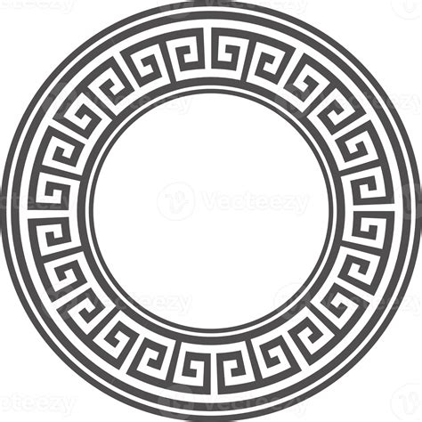 Greek Round Border Circle Meander Frame With Ancient Ornament Roman