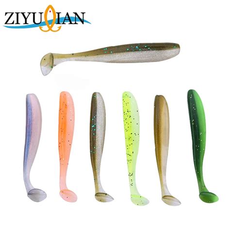 10pcs Soft Bait Fishing Lures 60mm 14g 6 Colors Silicone Artificial