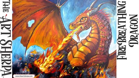 How To Paint A Fire Breathing Dragon Acrylic Painting Tutorial For