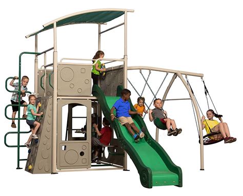 Backyard Discovery Castle Grey Metal Swing Set And Outdoor Playground Best Backyard Gear