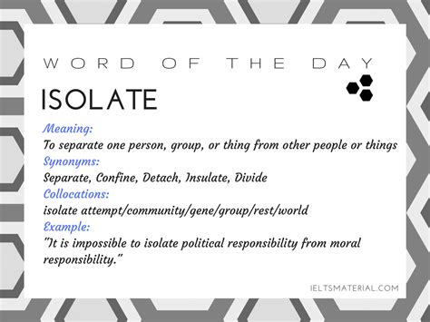 Isolate Word Of The Day For Ielts Speaking And Writing